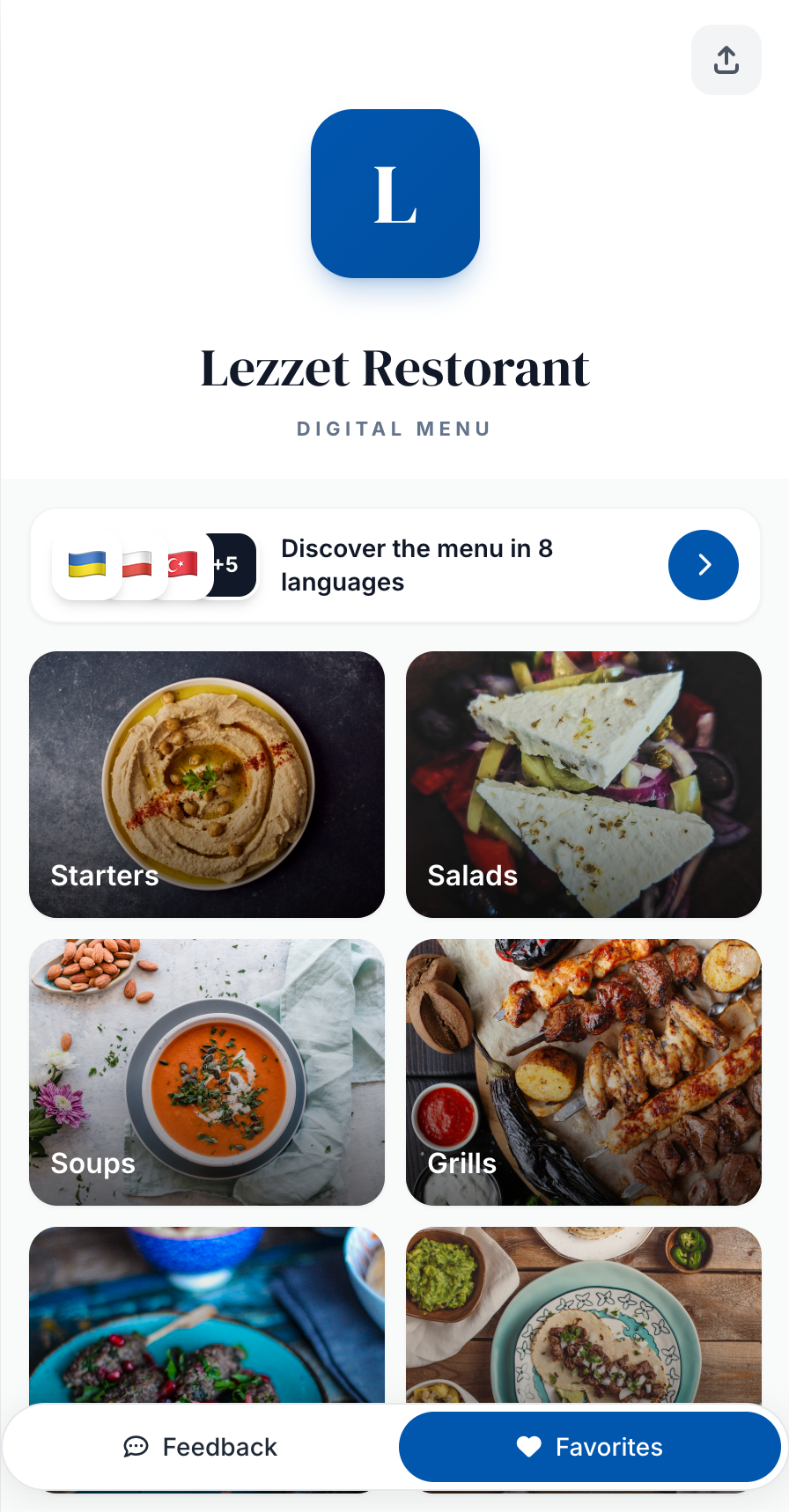 Menu style A — light template