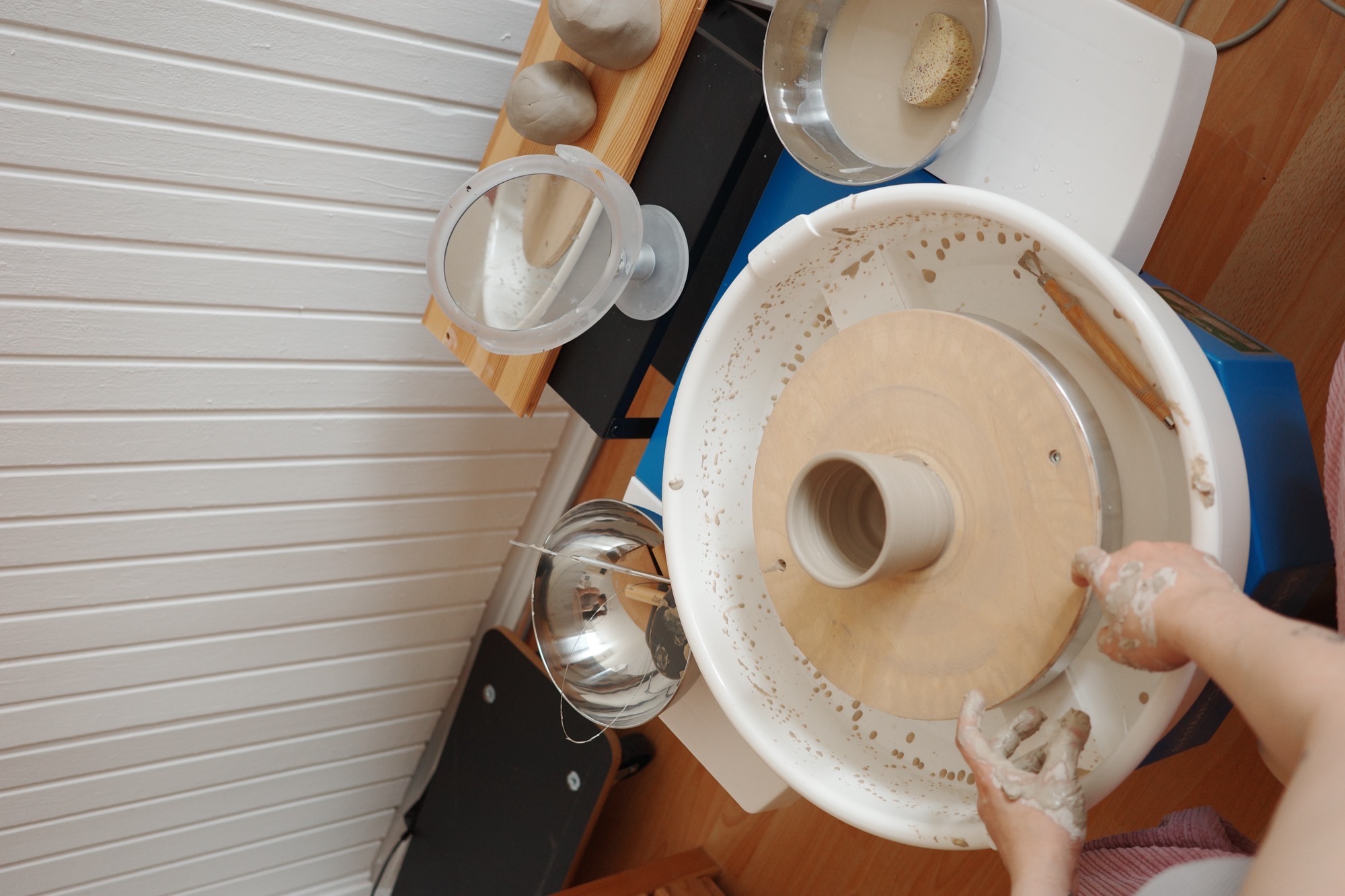 At the pottery wheel